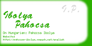 ibolya pahocsa business card